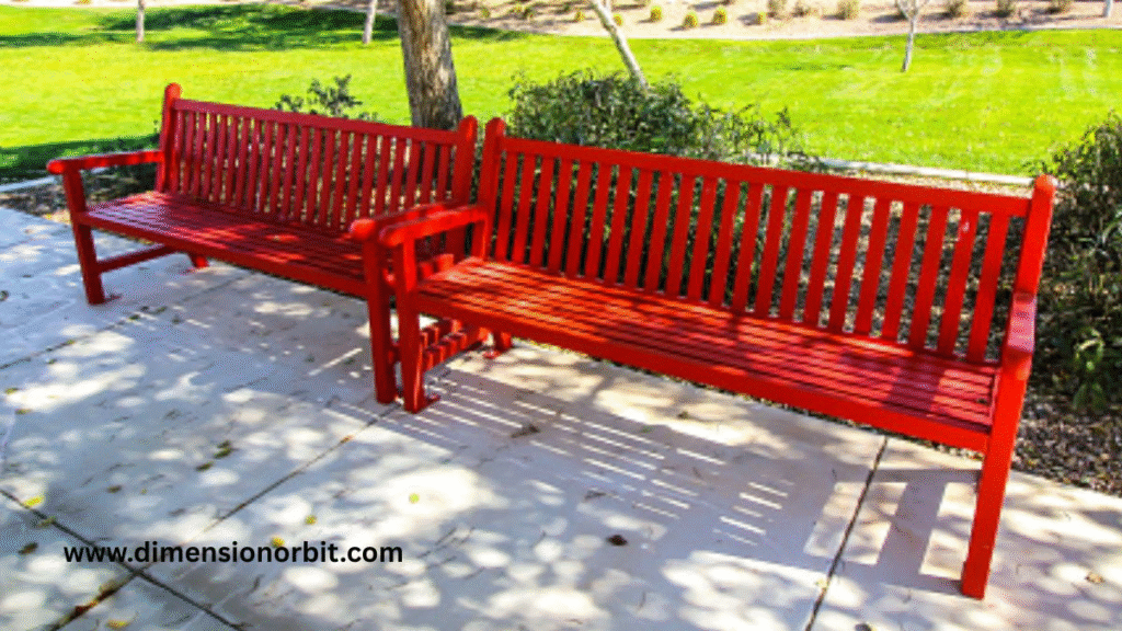 Two Park Benches Placed End to End