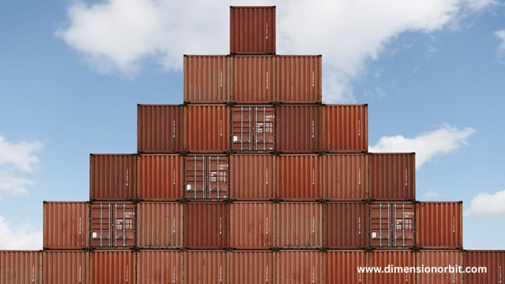 A Large Stack of Shipping Containers