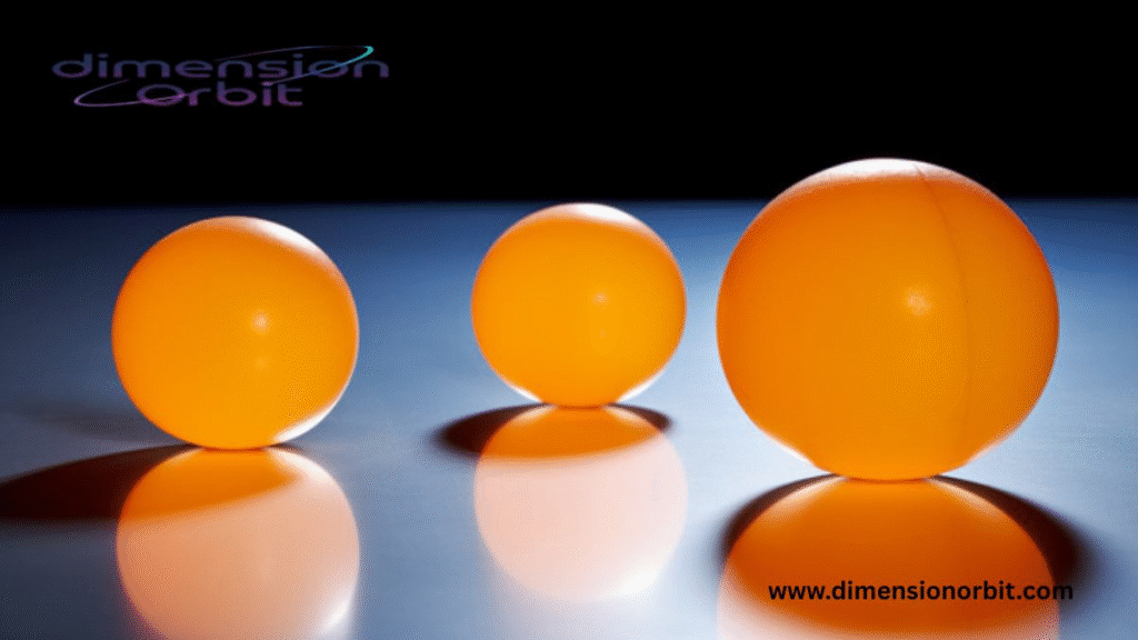 Three Table Tennis Balls in a Line 4.5 inches