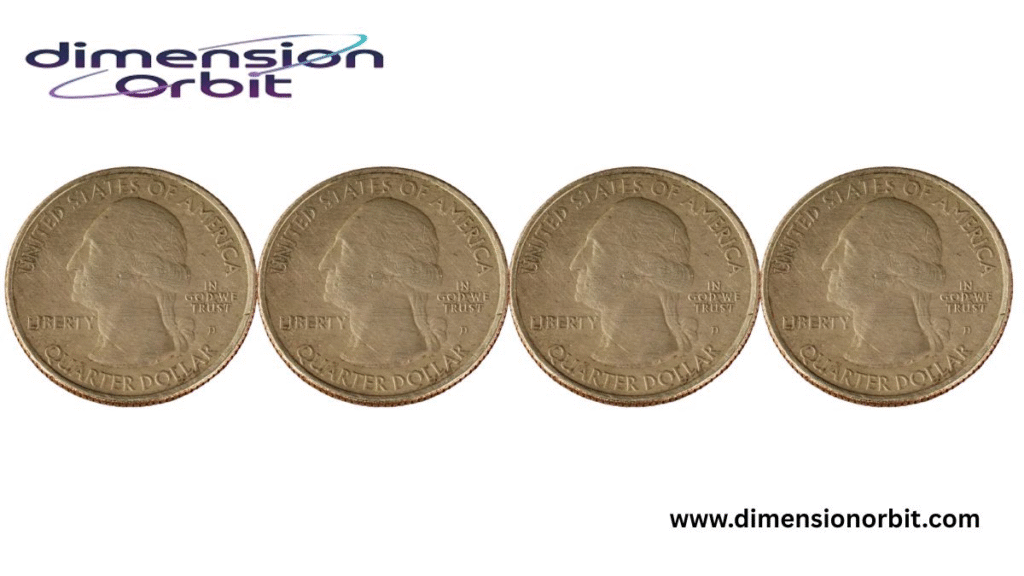 4 Inches Four U.S Quarters