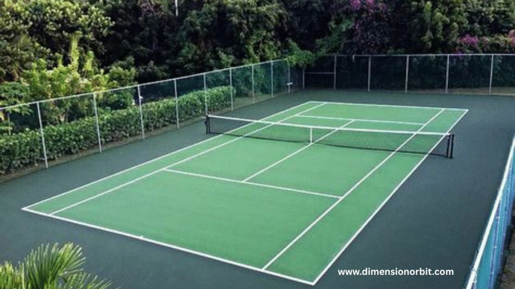 A Full Length Tennis Court 20 Meters