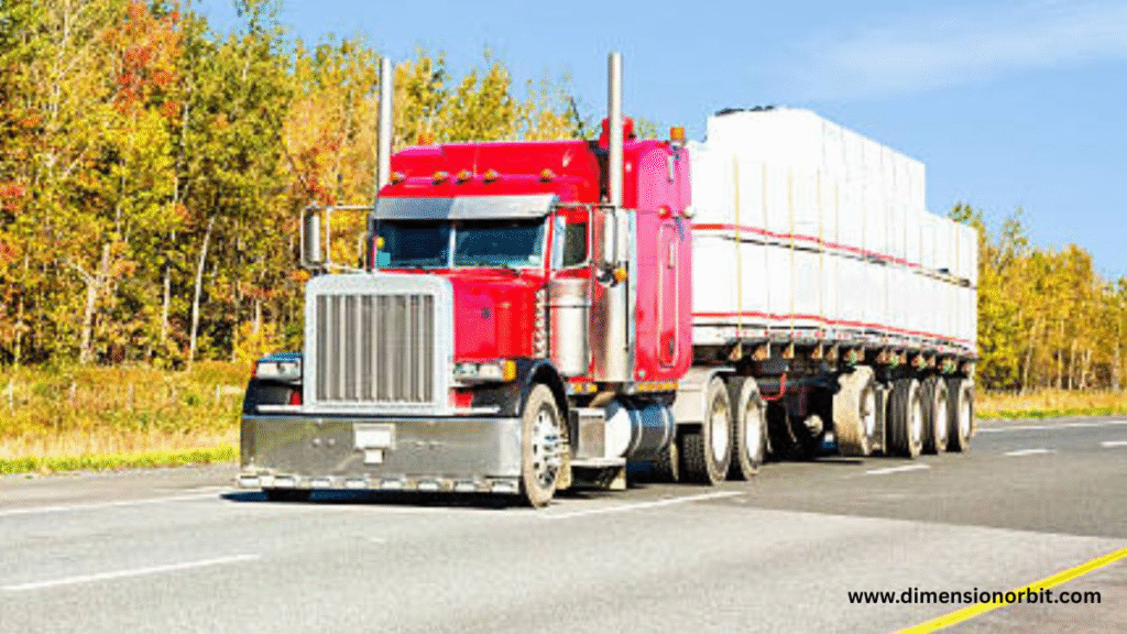 A Tractor Trailer With a Cab 20 Meters